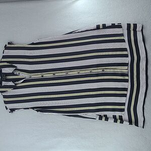 WORTHINGTON Women's Black White Yellow Sleeveless Hi-Low Tunic Top - Size Small